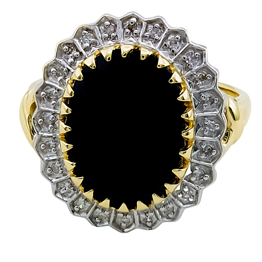 9ct Gold Sapphire/Diamond Cluster Ring size P